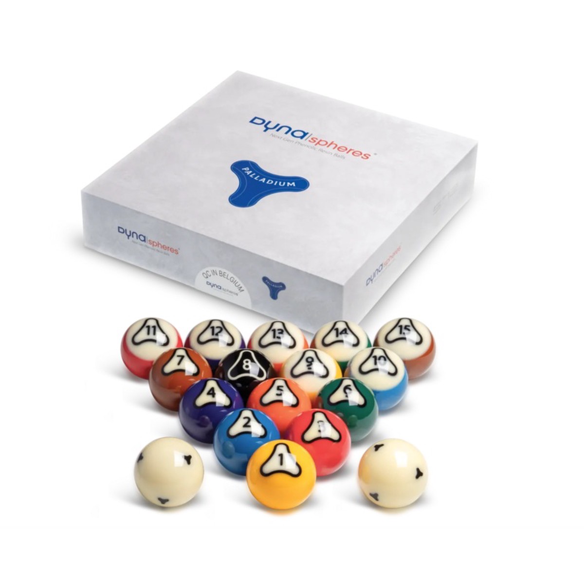 Dyna|spheres - Belgian 2-1/4 in. Pool Ball Set - Palladium