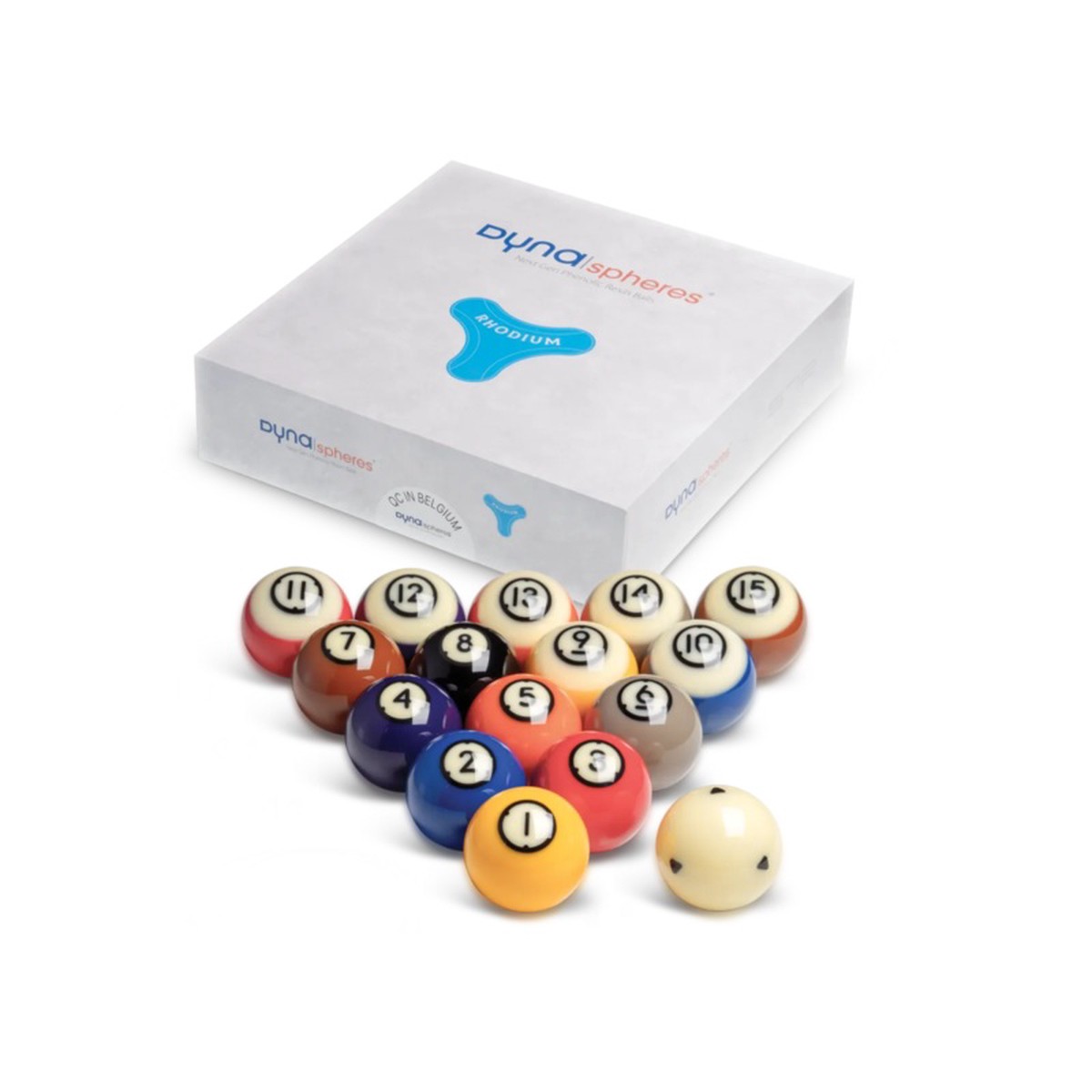 Dyna|spheres - Belgian 2-1/4 in. Pool Ball Set - Rhodium