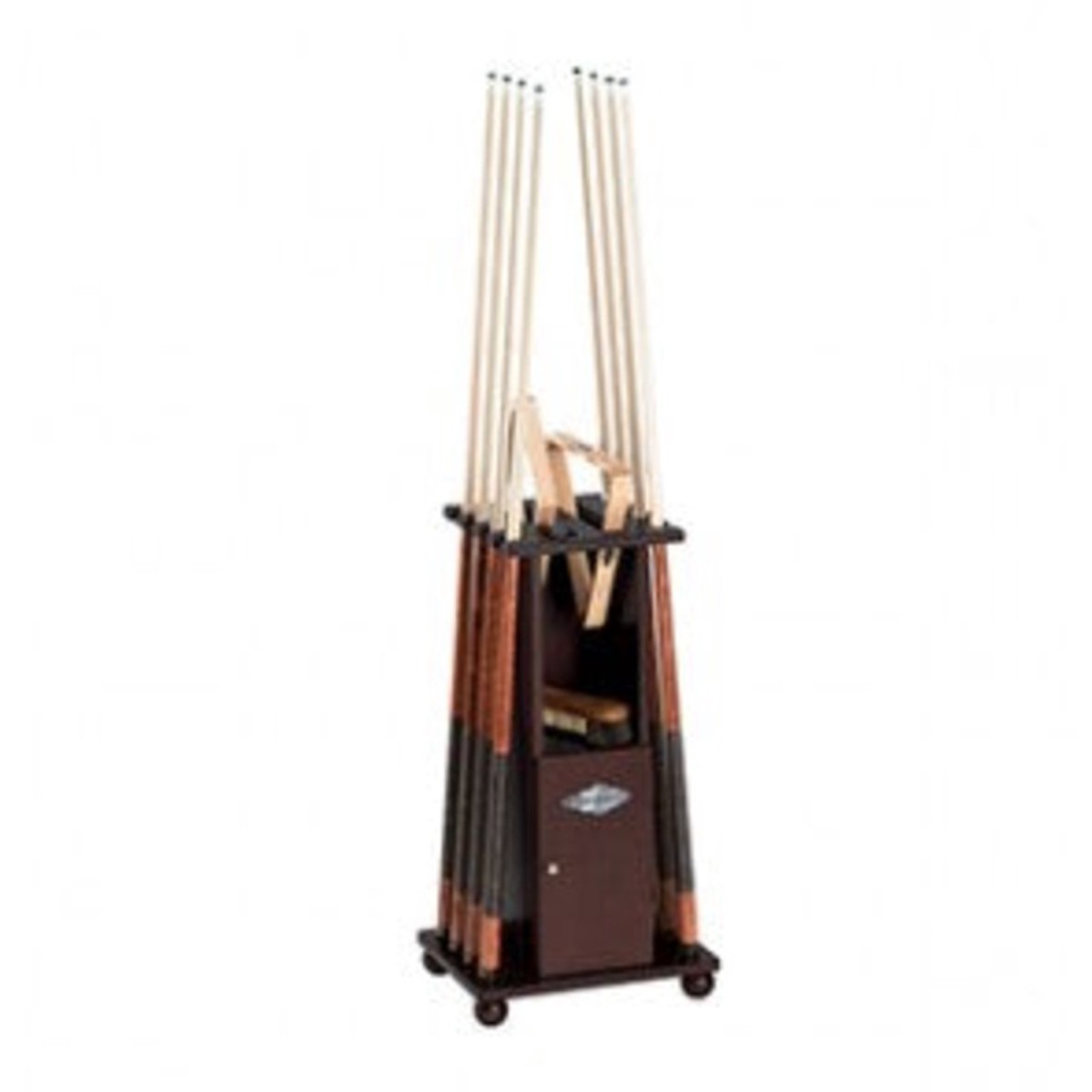 The HERITAGE Espresso Floor Cue Rack by Brunswick IN STOCK NOW!
