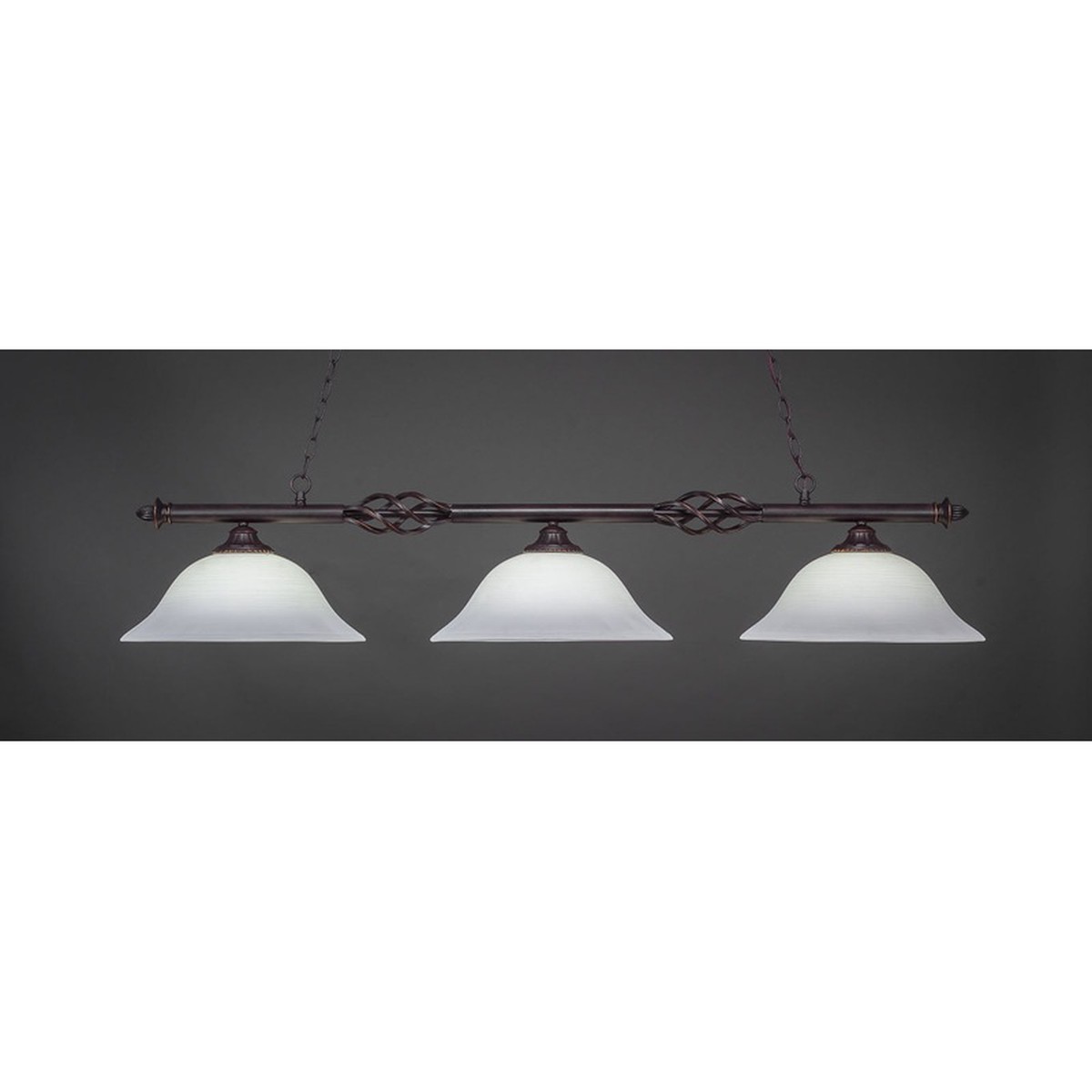 Toltec Elgant Dark Granite 3 Lights White Linen 863-DG-612