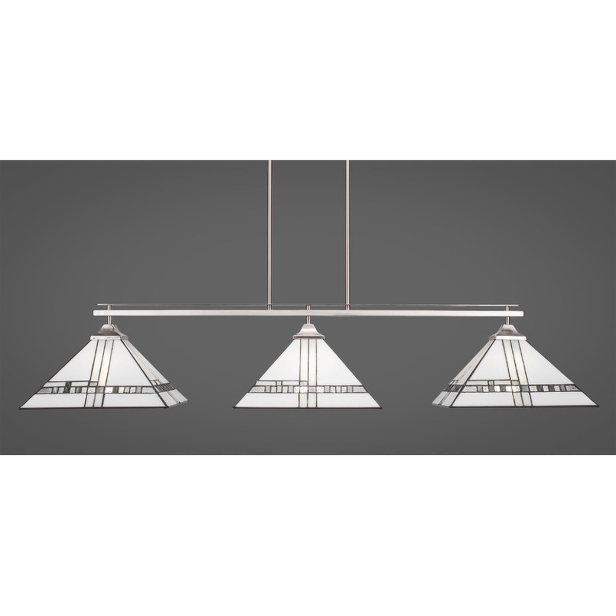 Toltec Odyssey Brushed Nickel 3 Lights NEW DECO Art Glass 2643-BN-955