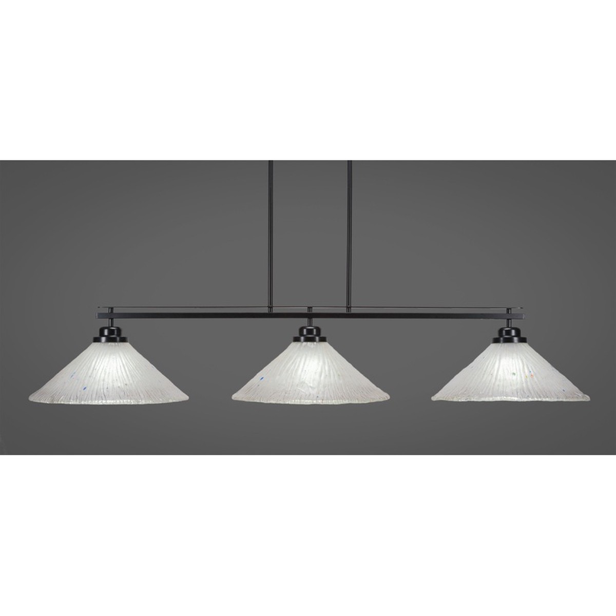 Toltec Odyssey Matte Black 3 Lights Frosted Crystal 2633-MB-711