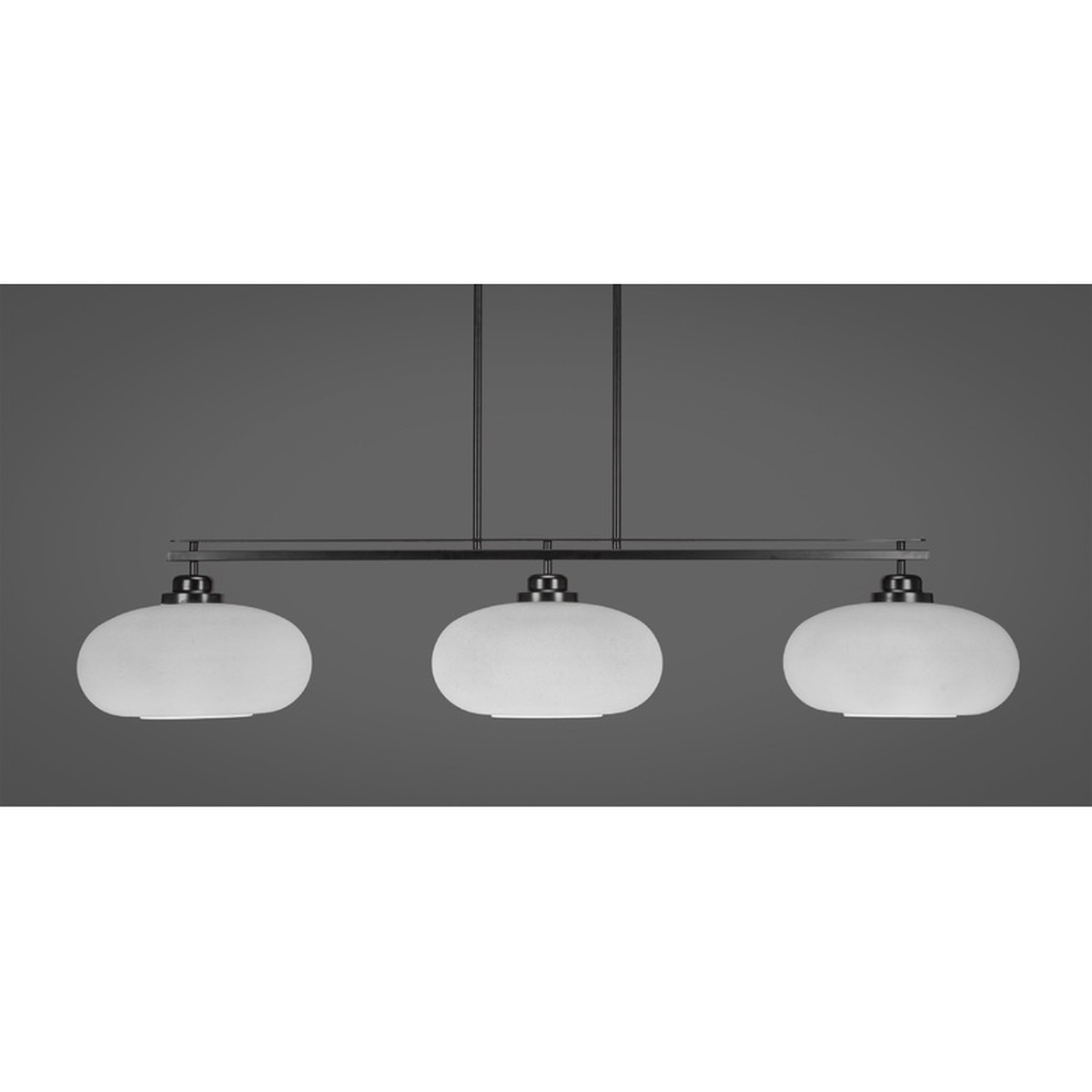 Toltec Odyssey Matte Black 3 Lights White Muslin 2633-MB-216