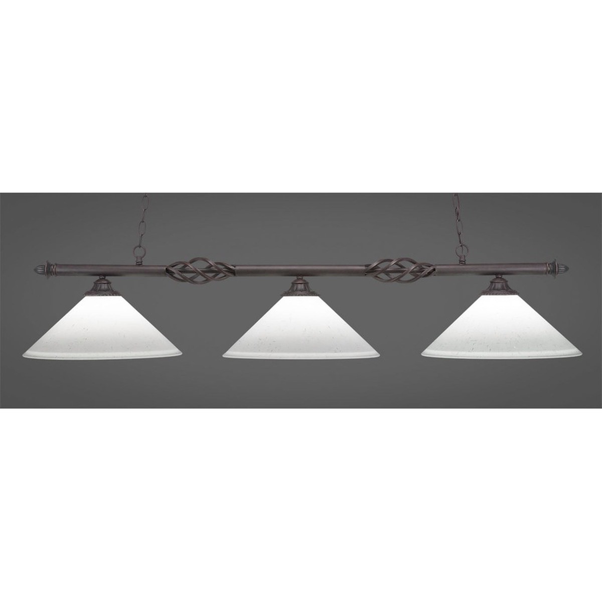 Toltec Elegant Dark Granite 3 Lights White Muslin 863-DG-318