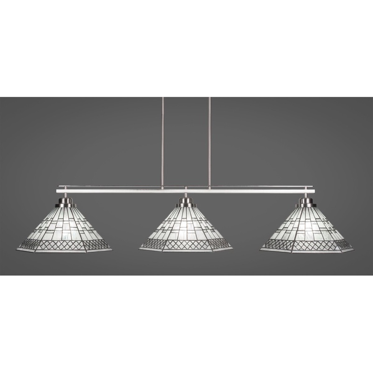 Toltec Odyssey Brushed Nickel 3 Lights Art Glass 2633-BN-910
