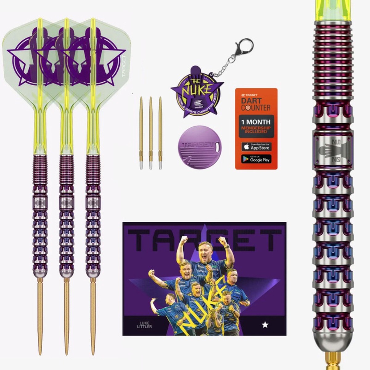 TARGET - Luke Littler World Champ 23g - Swiss Point Steel Tip Darts - 90% Tungsten