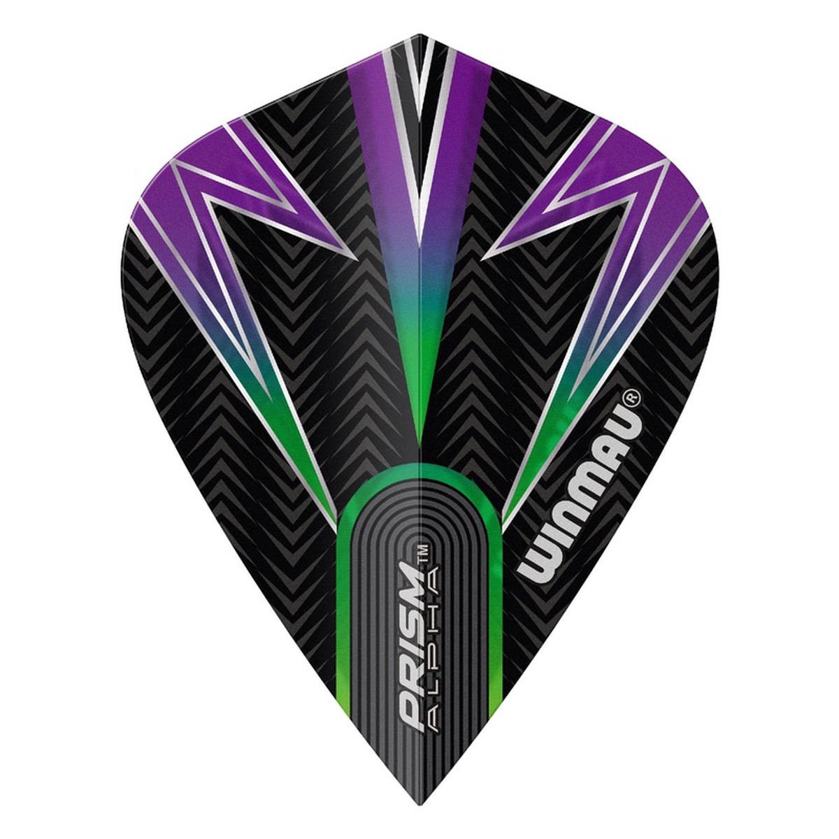 WINMAU - Prism Alpha Black Green Purple Flights - Kite Shape