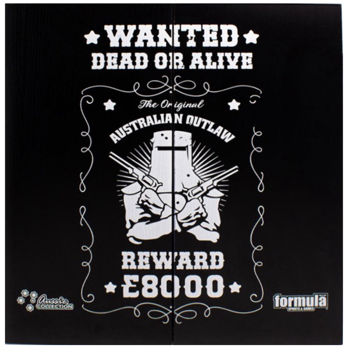 FORMULA - Australian Outlaw Dartboard, Darts and Cabinet Set