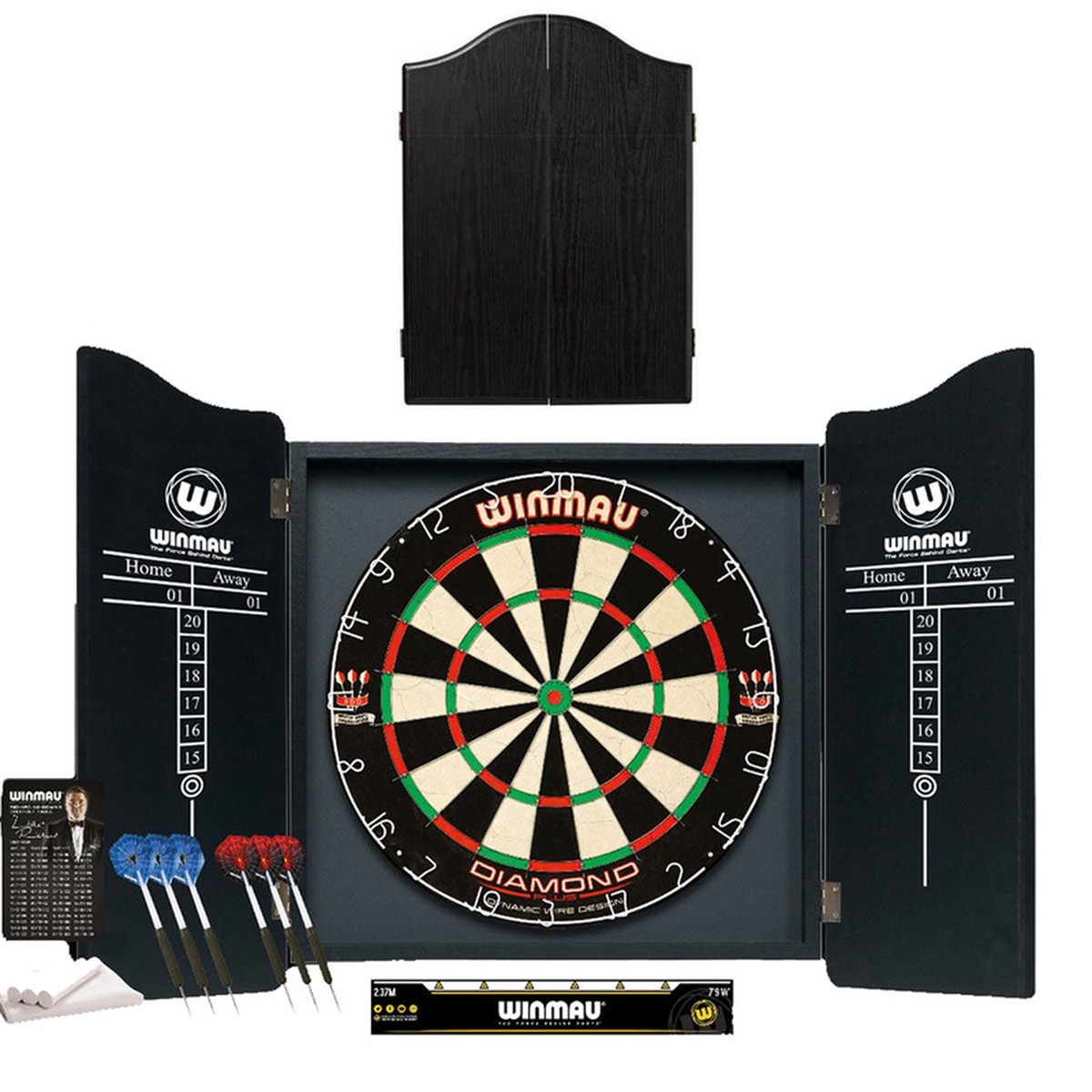 Winmau Professional Cabinet, Dartboard & Darts Set - Black