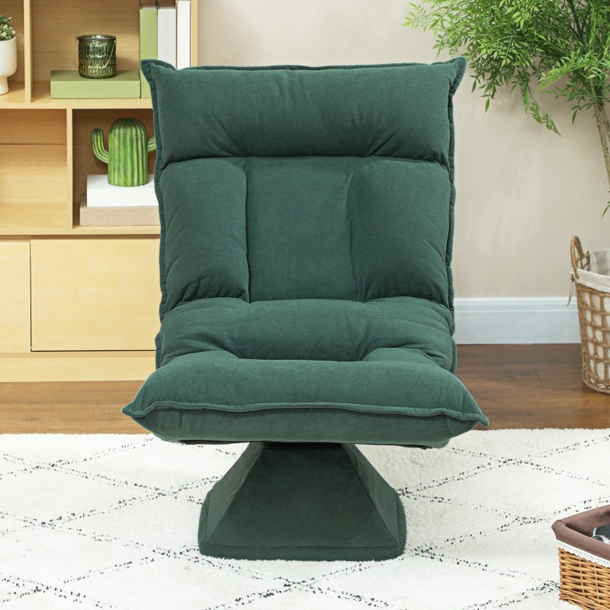 Floor Chair, 360 Rotatable, 5-Way Adjustable, Foldable, Green