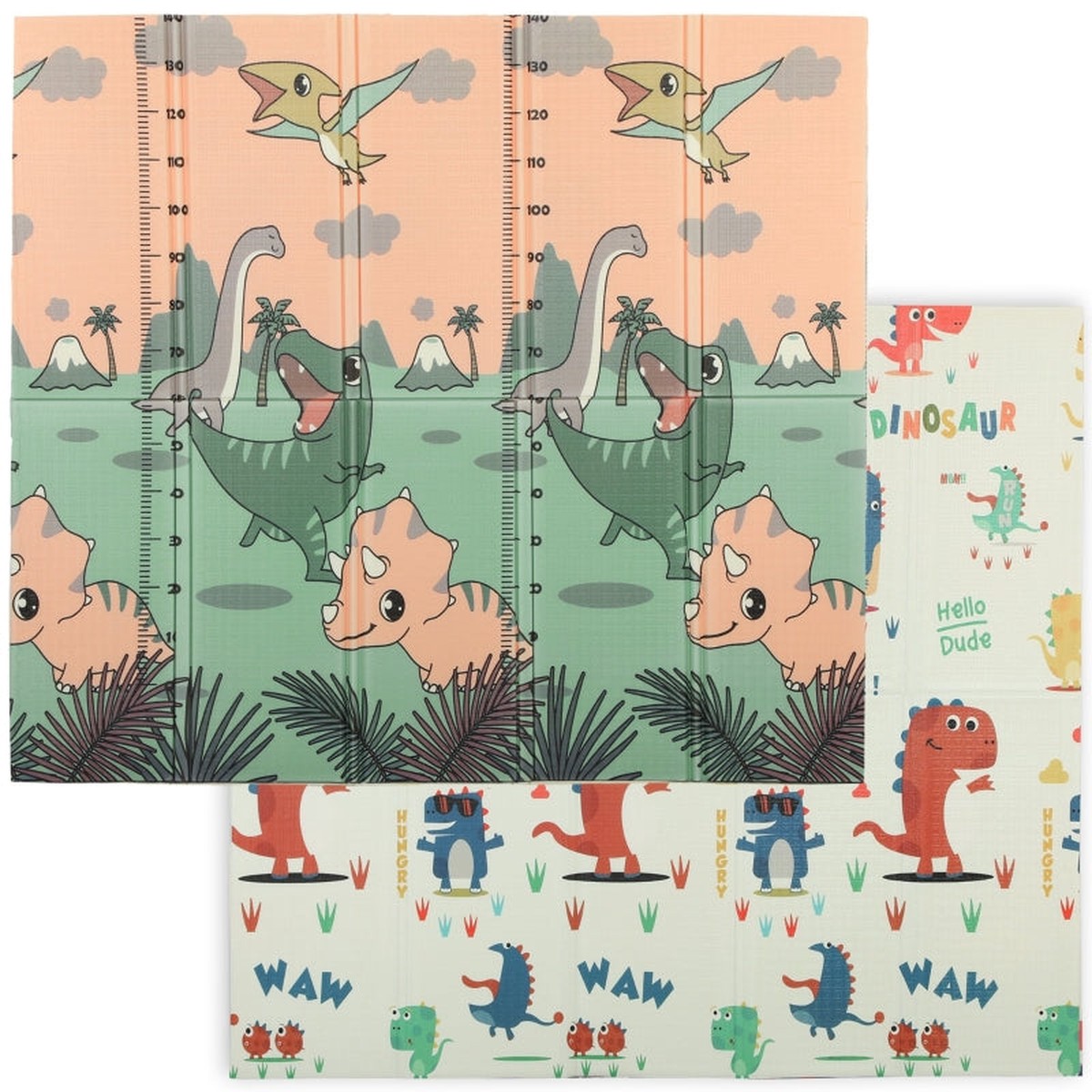 Baby Play Mat, Foldable Double-Sided Crawling, Multi-Coloured