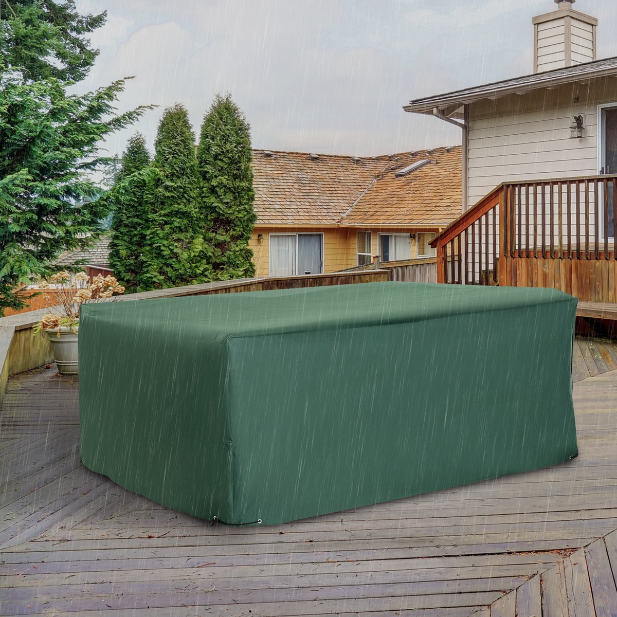 Rattan Furniture Protective Cover, UV and Rain Resistant, for Garden Wicker Sets