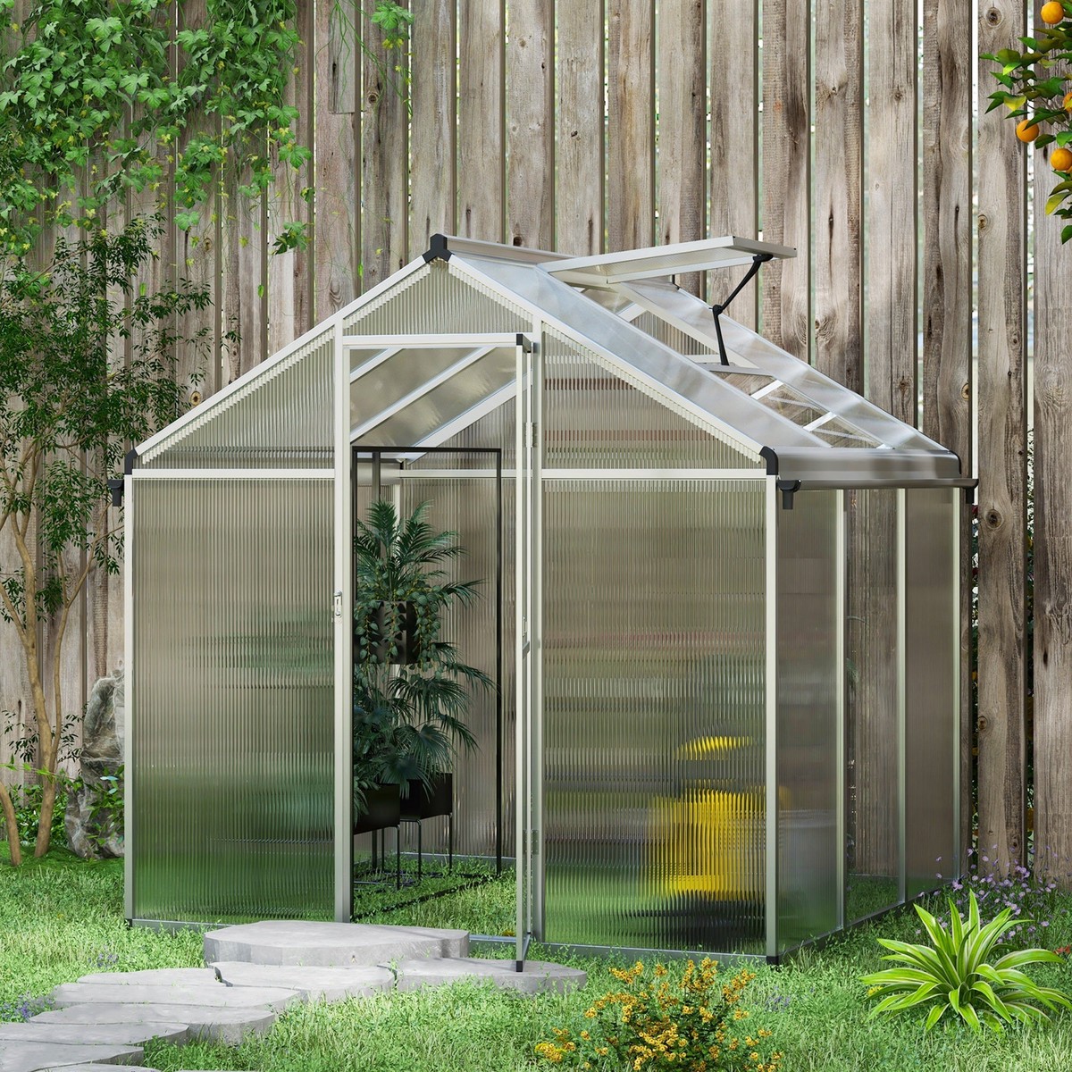 Greenhouse, 6 x 6ft, Aluminium Frame