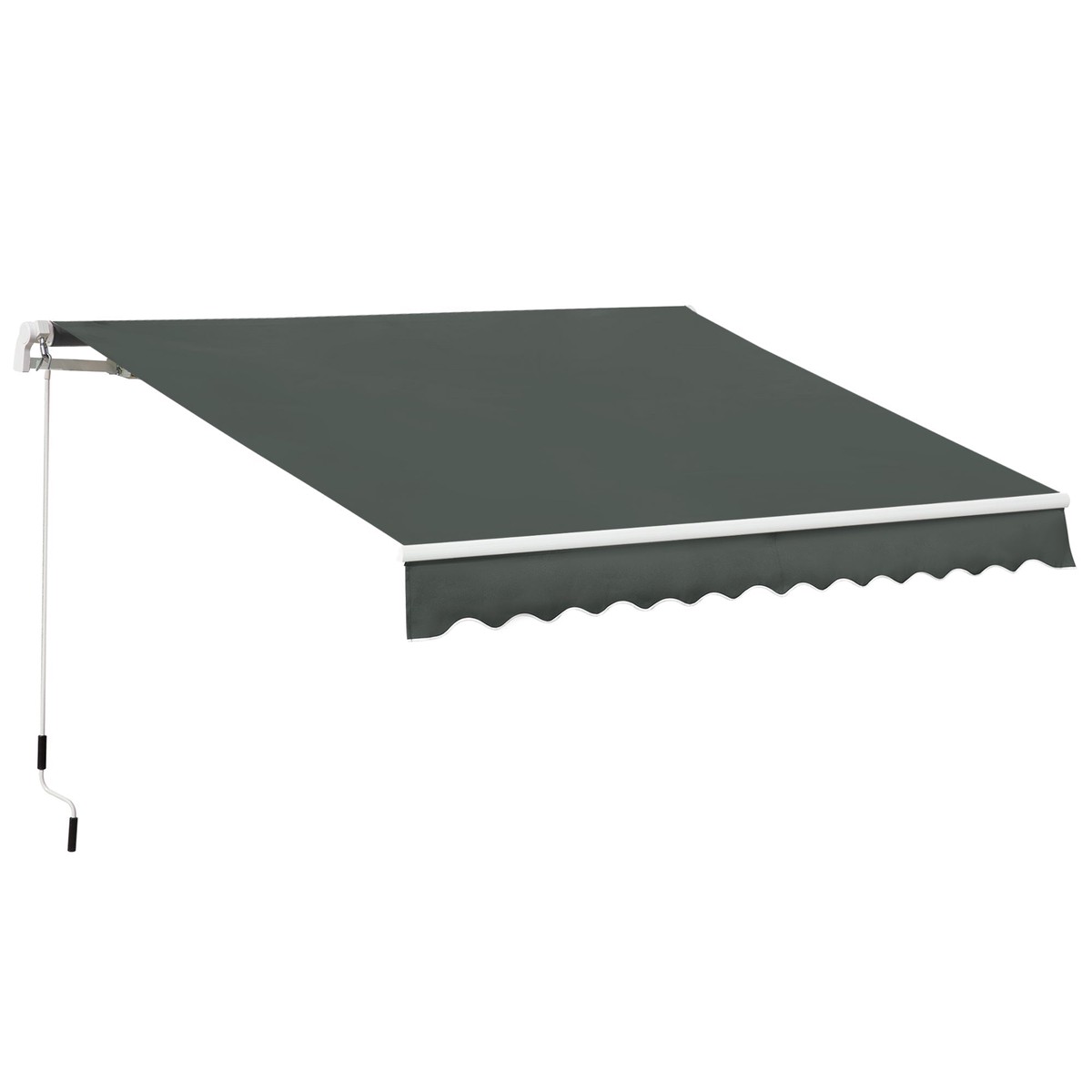 Manual Awning Canopy Retractable Sun Shade Shelter, 3.5M x 2.5M, for Garden Patio