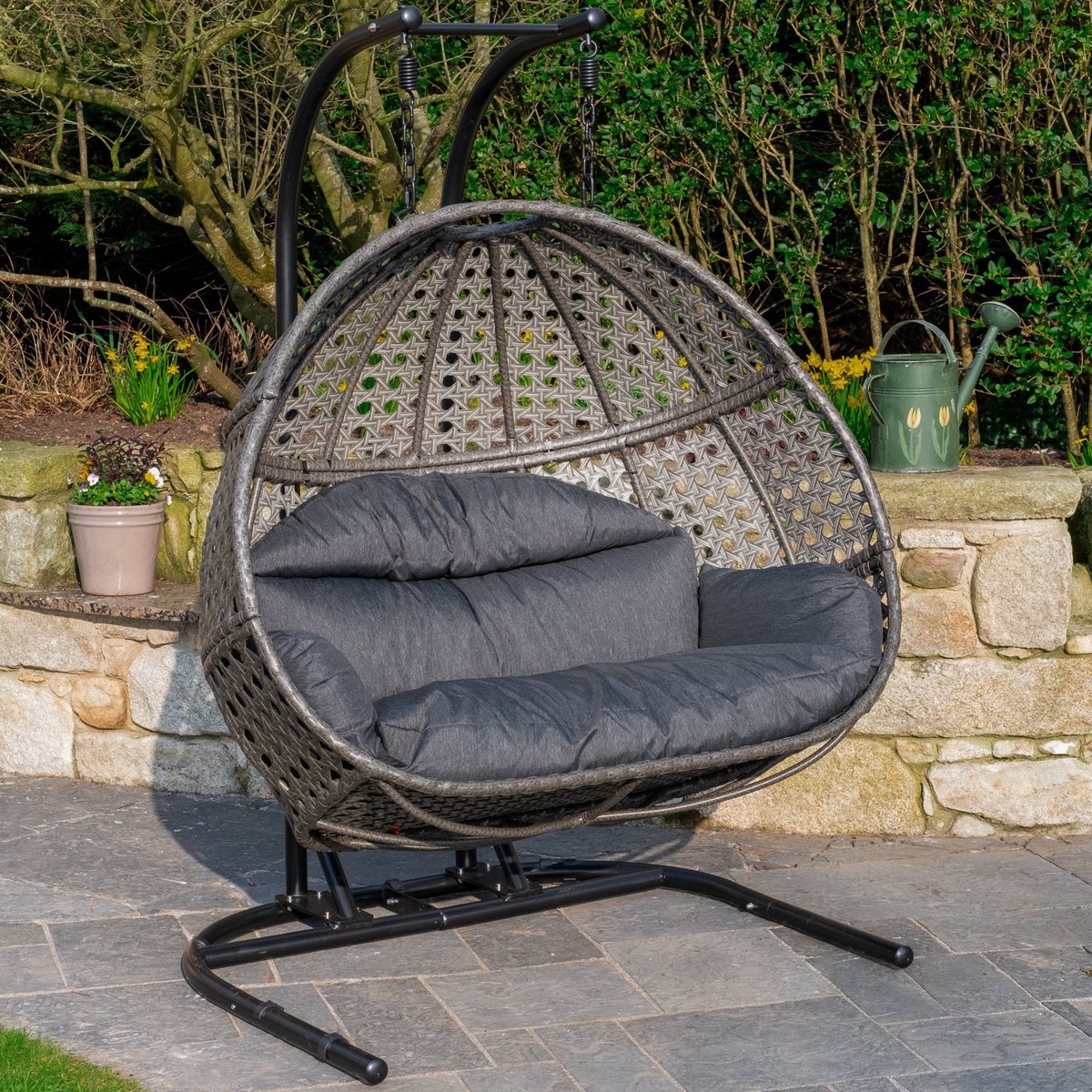 Double Hanging Pod Chair - Grey