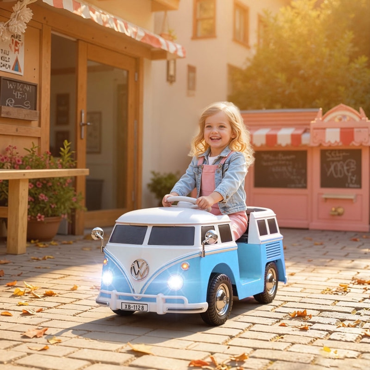 Children's Electric Car with 12V Dual Motor and MP3, Blue