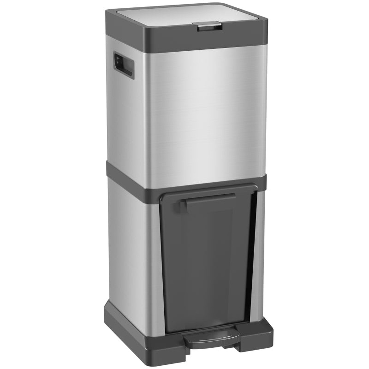 34L Double Compartment Kitchen Bin Soft-Close Stainless Steel