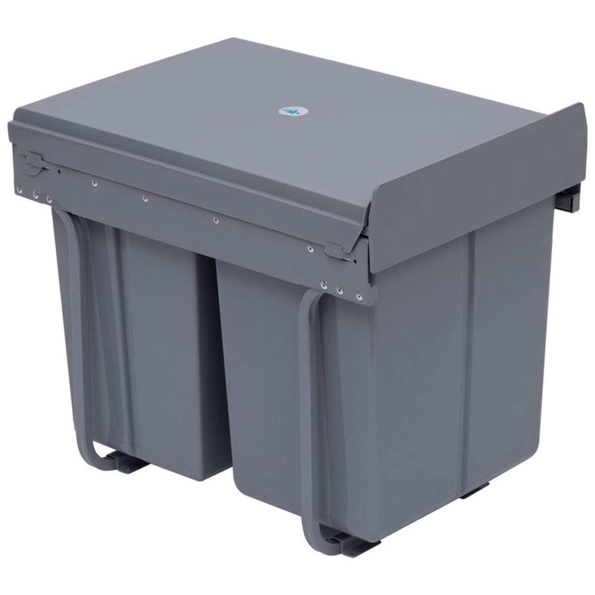 Kitchen Recycle Waste Bin Pull Out Soft Close 40L Trash Can, Grey