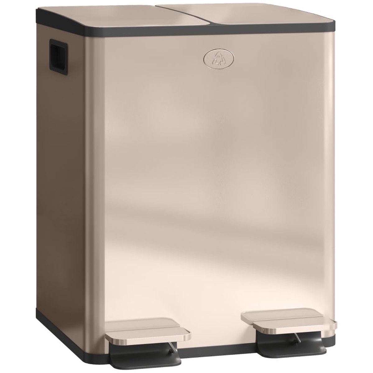 40L Dual Compartment Bin, Deodoriser Holders Fingerprint-resistant, Stainless Steel Gold Tone