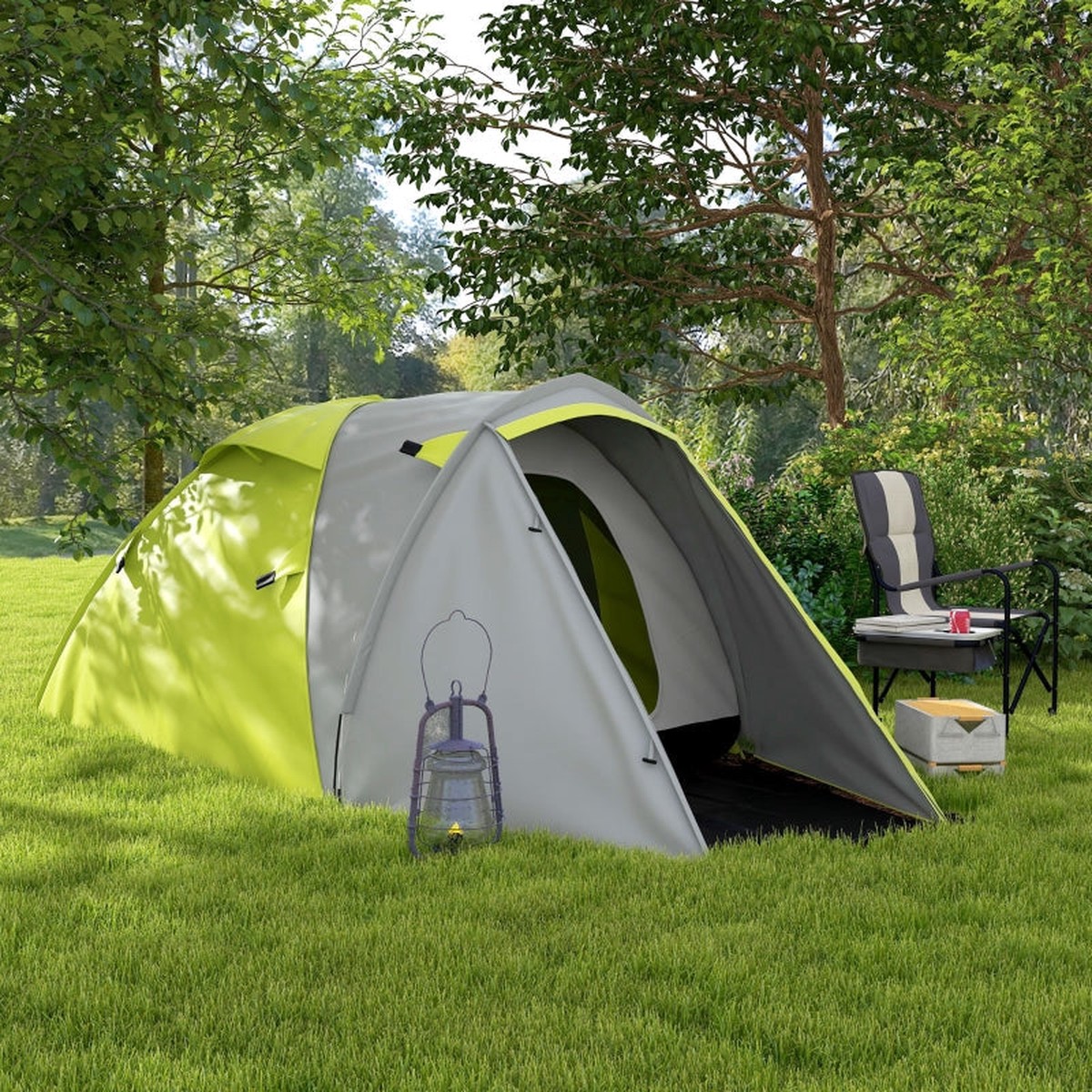 Two-Man Dome Tent Front Porch Green