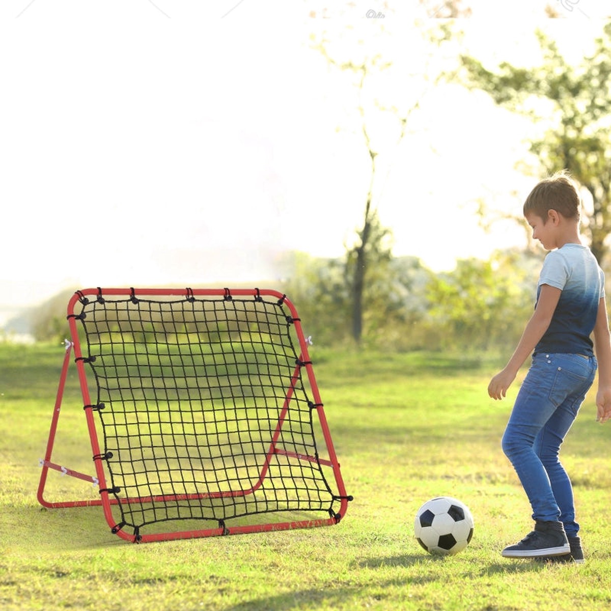 Rebounder Net, Practise Kickback Goal, Red