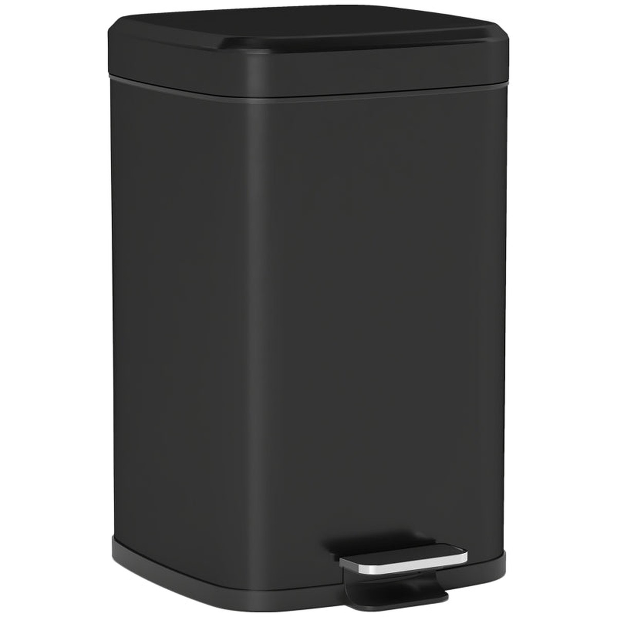 Modern Boxy Kitchen Bin 20L Metal Black