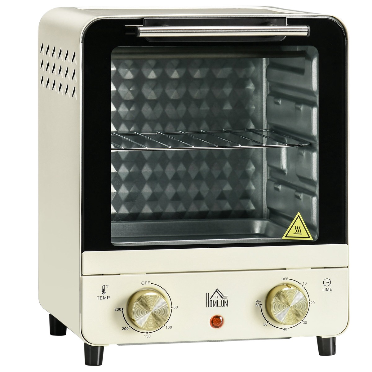 Mini Oven 15L Fan-Assisted 1000W 1-Hour Timer Cream White