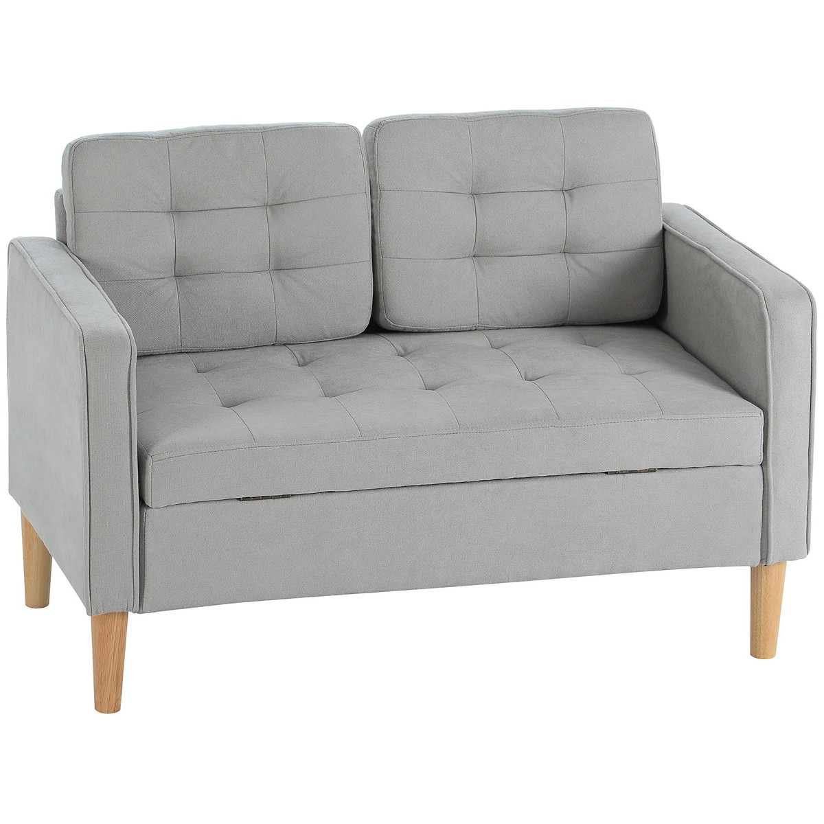 2-Seater Sofa with Storage, Upholstered Velvet Look, 117x62x78 cm