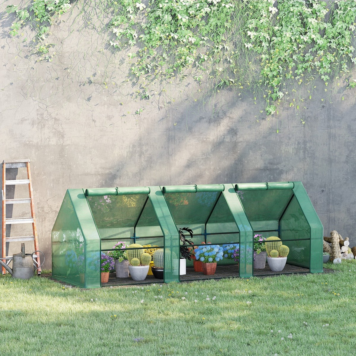 Greenhouse Cold Frame, 270x90x90cm Tomato House for Garden/Balcony, Green