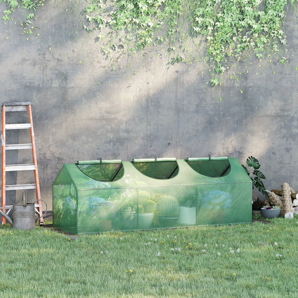Greenhouse Window PE 180x60x60cm Tomato Cold Frame, Green
