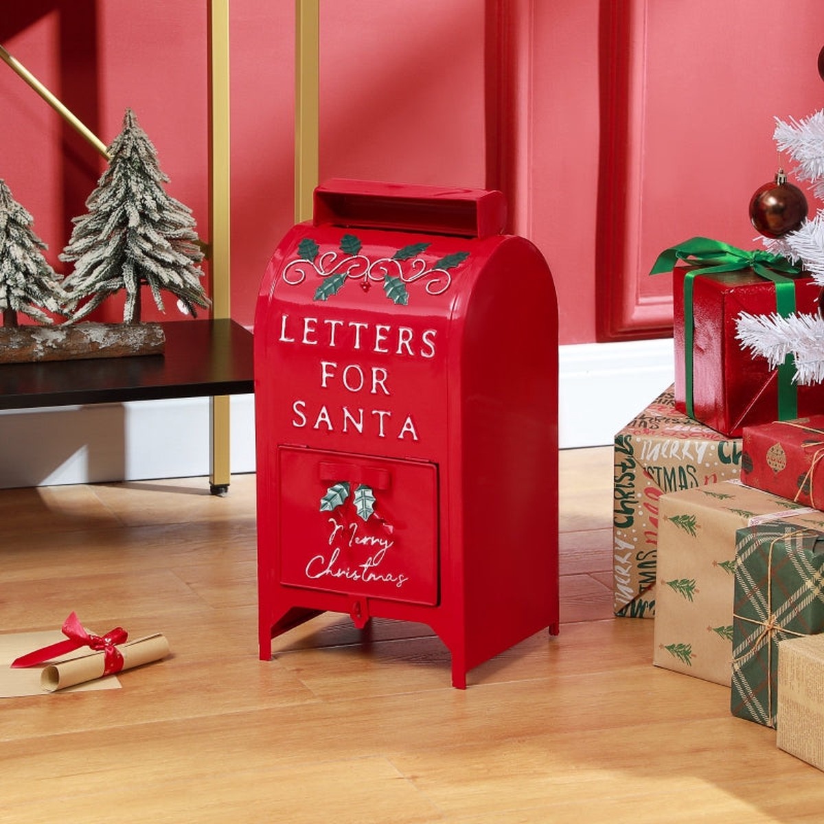 A5 Letter Postbox Christmas Decoration Red/White