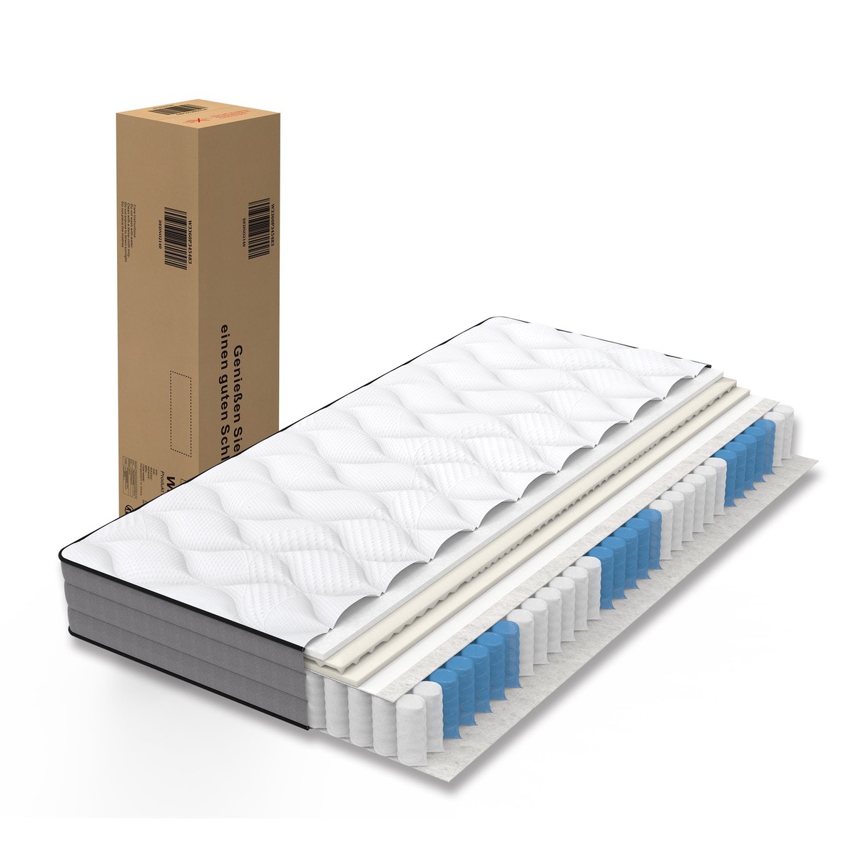 Deluxe Pocket Spring Mattress H3 20cm 1000 Springs Lyocell Cover