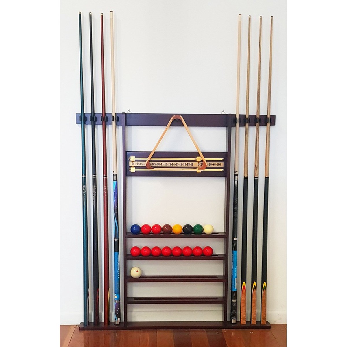 Combi Cue Rack - MAHOGANY