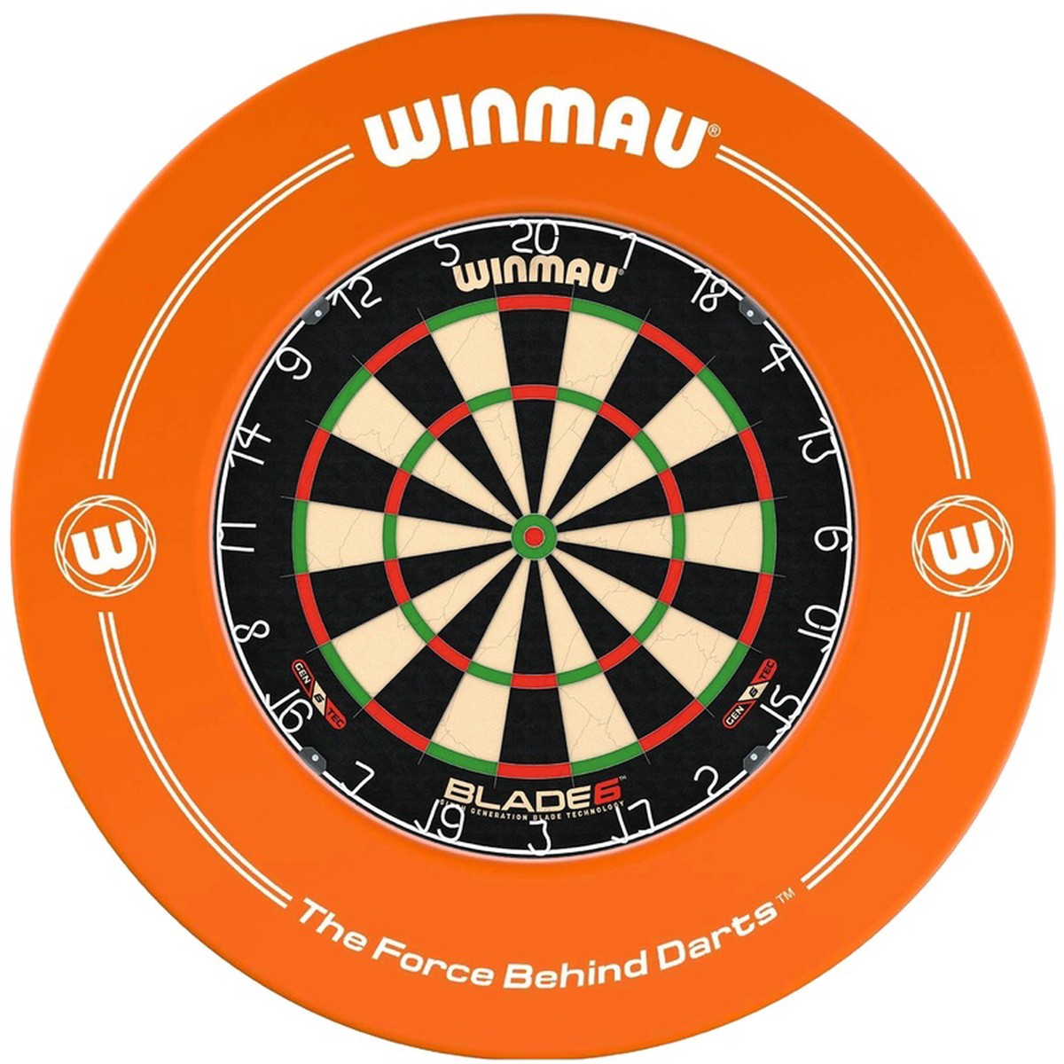 WINMAU - BLADE 6 Dartboard & ORANGE Surround DEAL