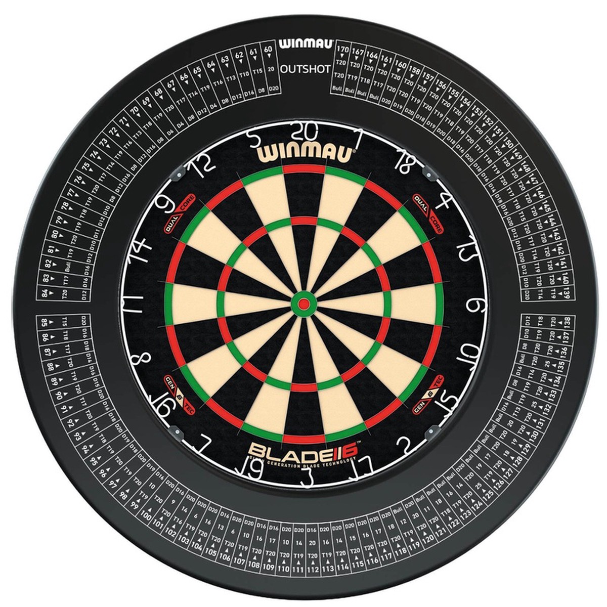 WINMAU - Blade 6 DUAL CORE Dartboard & OUTSHOT Surround DEAL