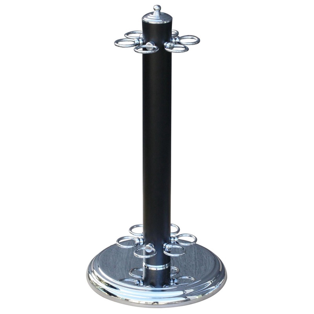 Metal Cue Stand - 6 Cues - BLACK/CHROME