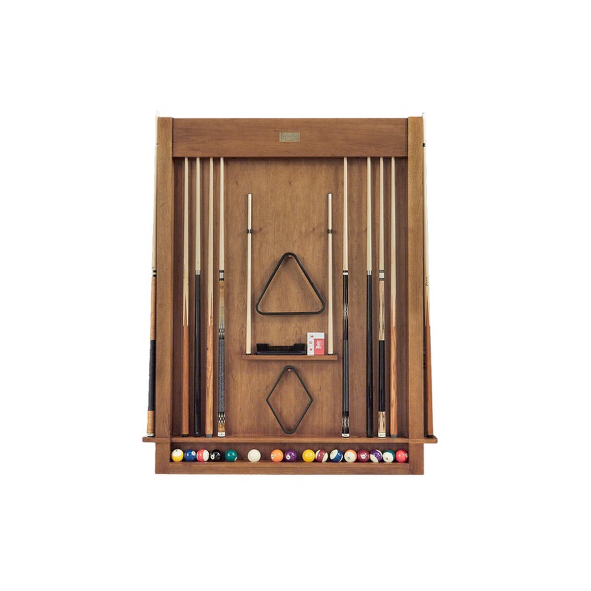 American Heritage Alta 6-Cue Wall Mounted Cue Rack - Brushed Walnut