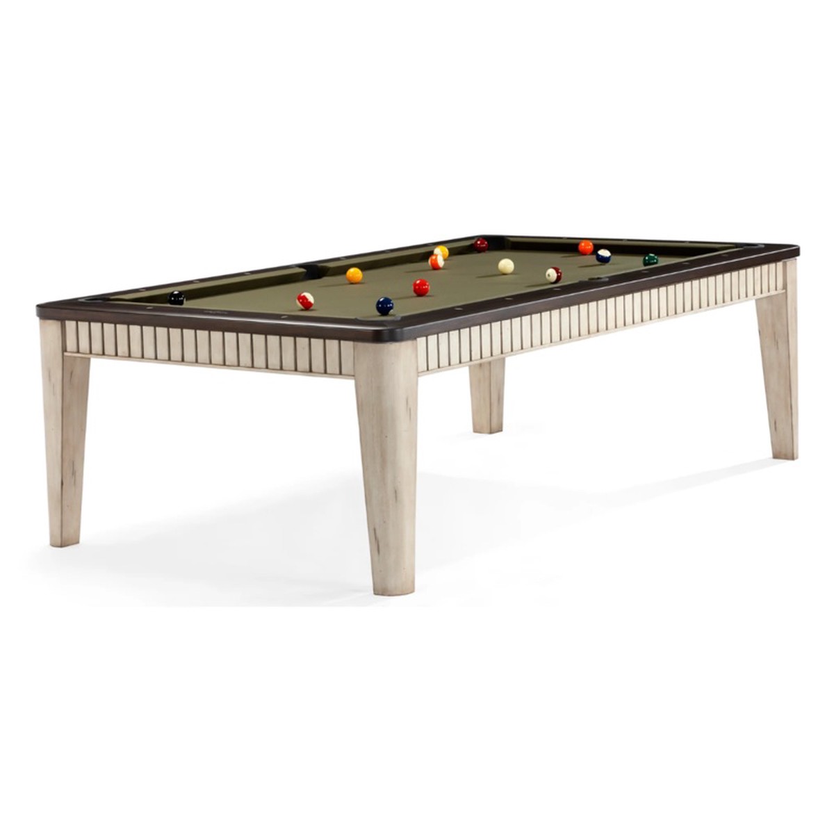 Brunswick Henderson Pool Table | Two Tone Aged Linen w/ Walnut finish rails