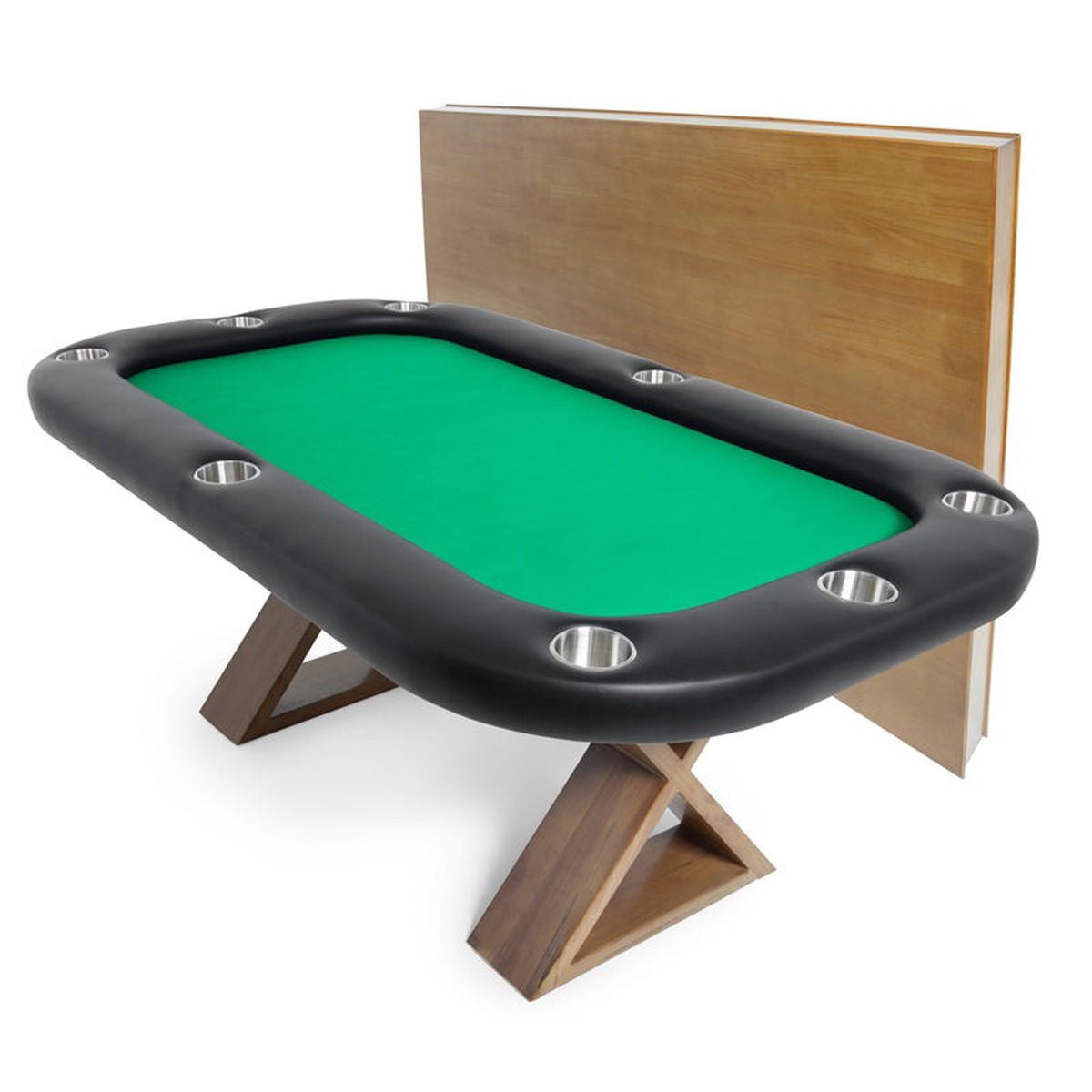 BBO - Helmsley Poker Table in Rustic Wood | Dining Top Option
