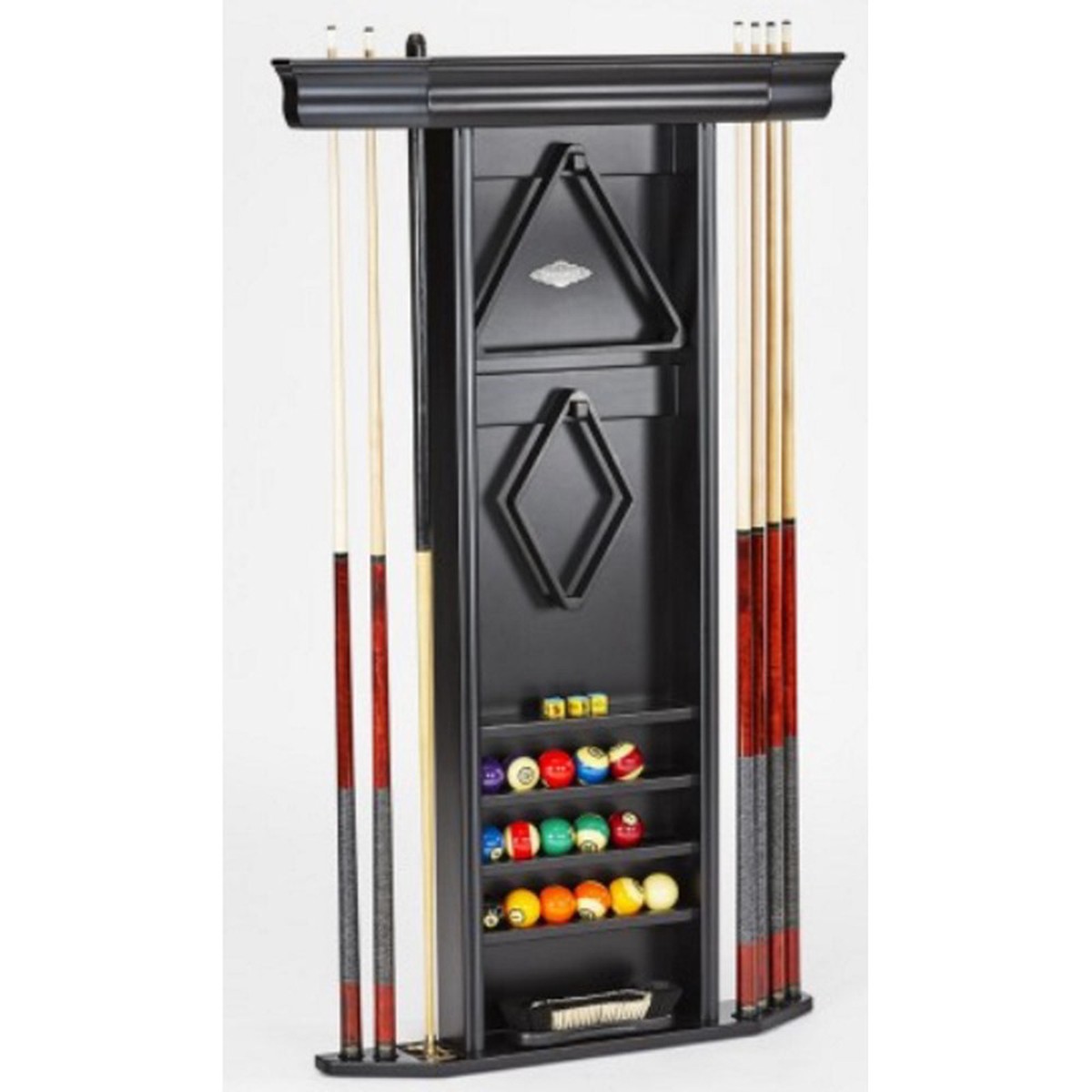Brunswick Heritage Wall Cue Rack in Matte Black Finish
