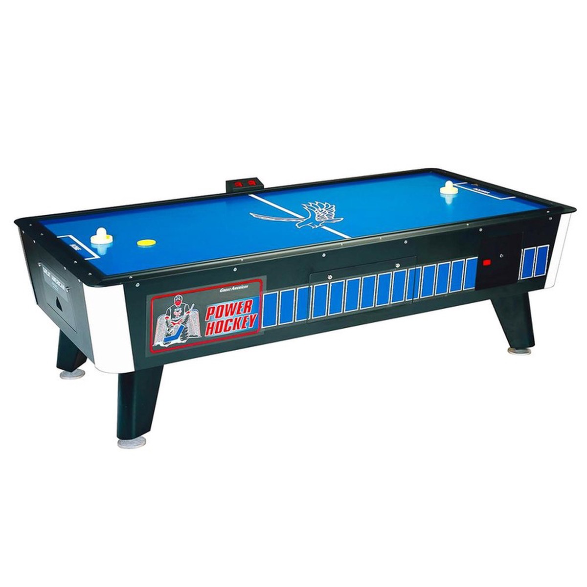 Great American - Coin Operated 7 Power Air Hockey with Side Electronic Scoring