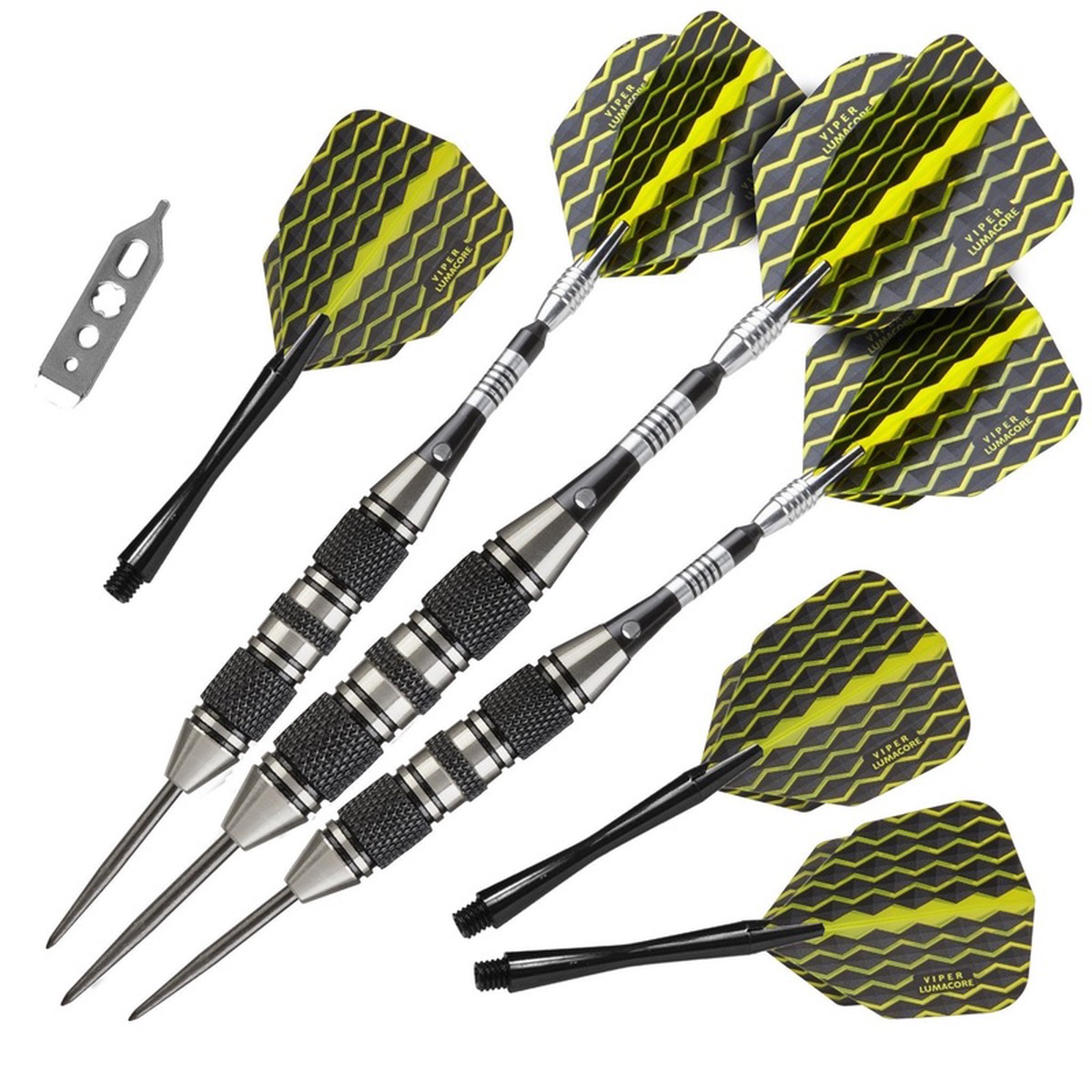 [OPEN BOX] Viper The Freak Darts Steel Tip Darts 3 Knurled Rings Barrel 22 Grams