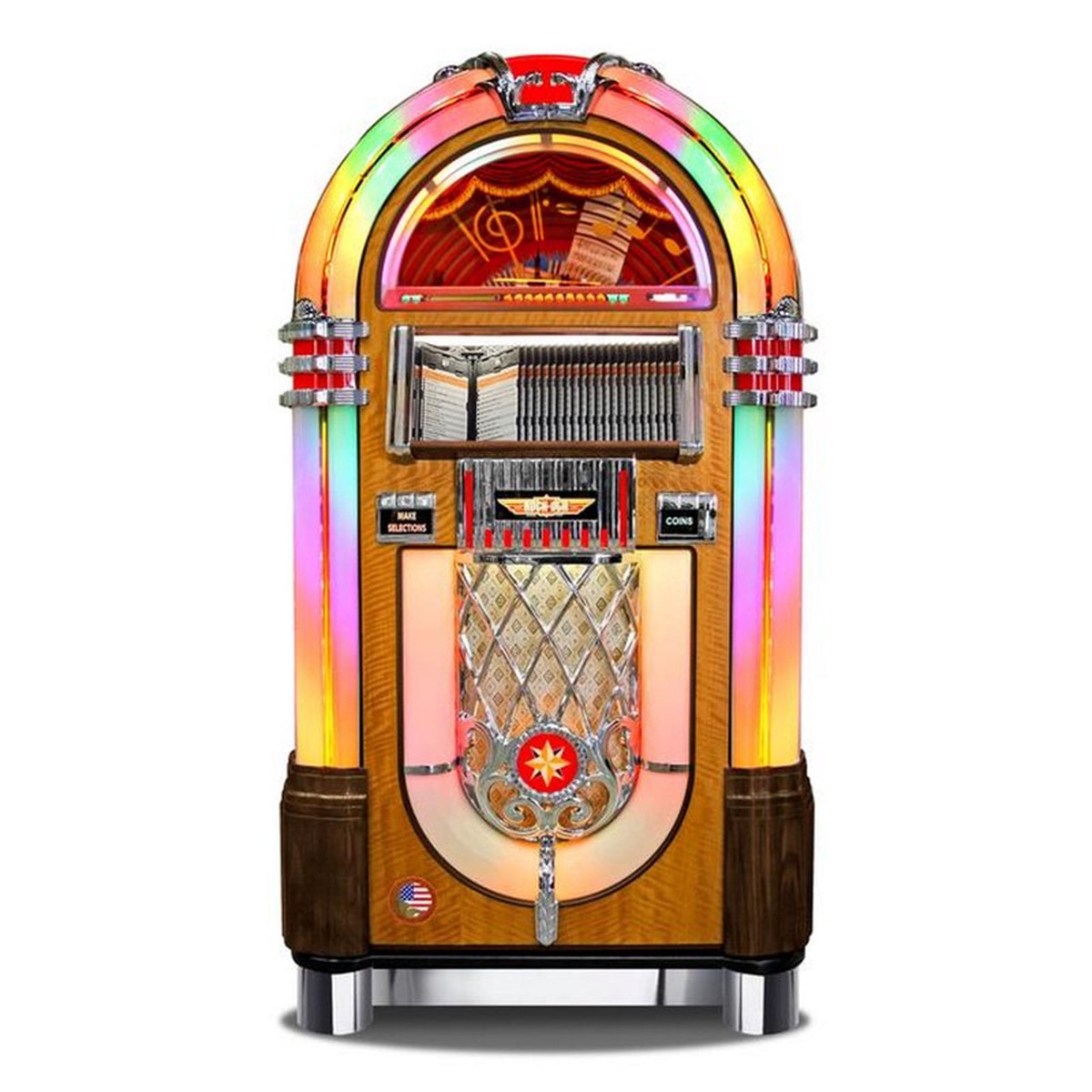 ROCK-OLA BUBBLER CD JUKEBOX IN WALNUT