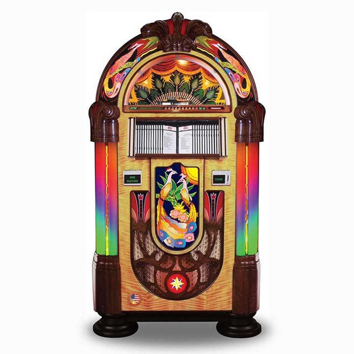 ROCK-OLA BUBBLER PEACOCK CD JUKEBOX
