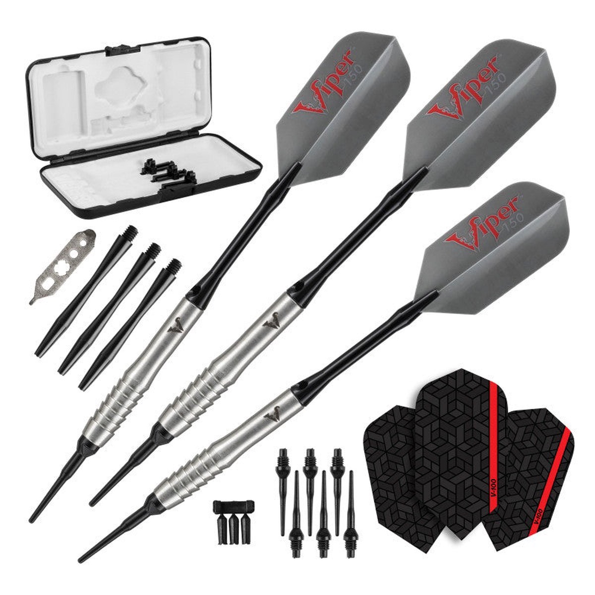 Viper V-Factor Darts 90% Tungsten Soft Tip Darts Shark Fin Barrel 20 Grams