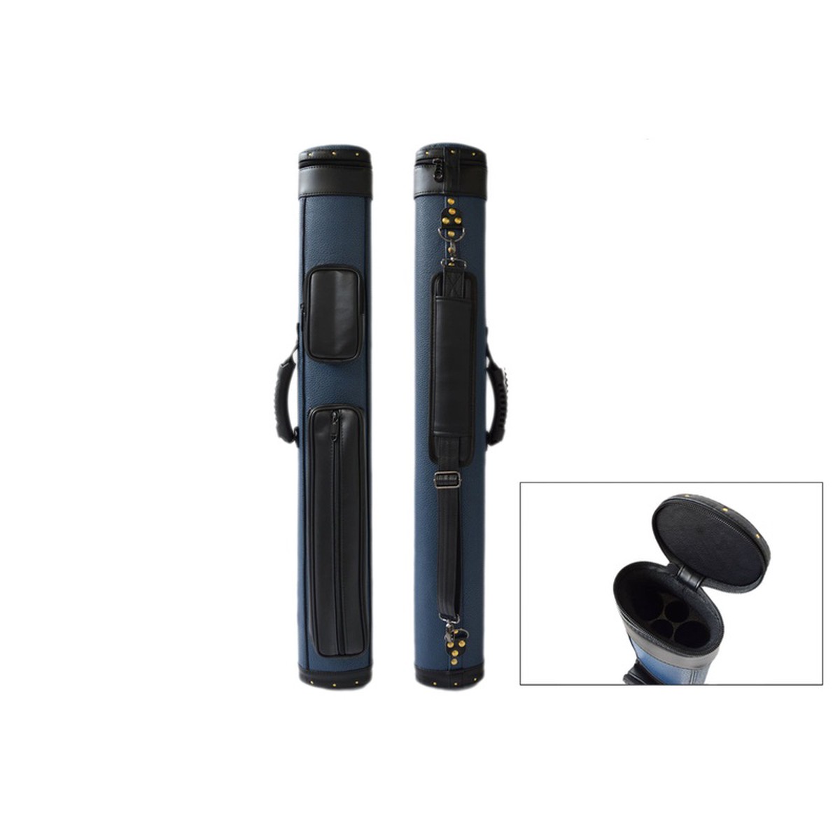 Han's Delta, 22 Oval Case Blue w/Brass Studs