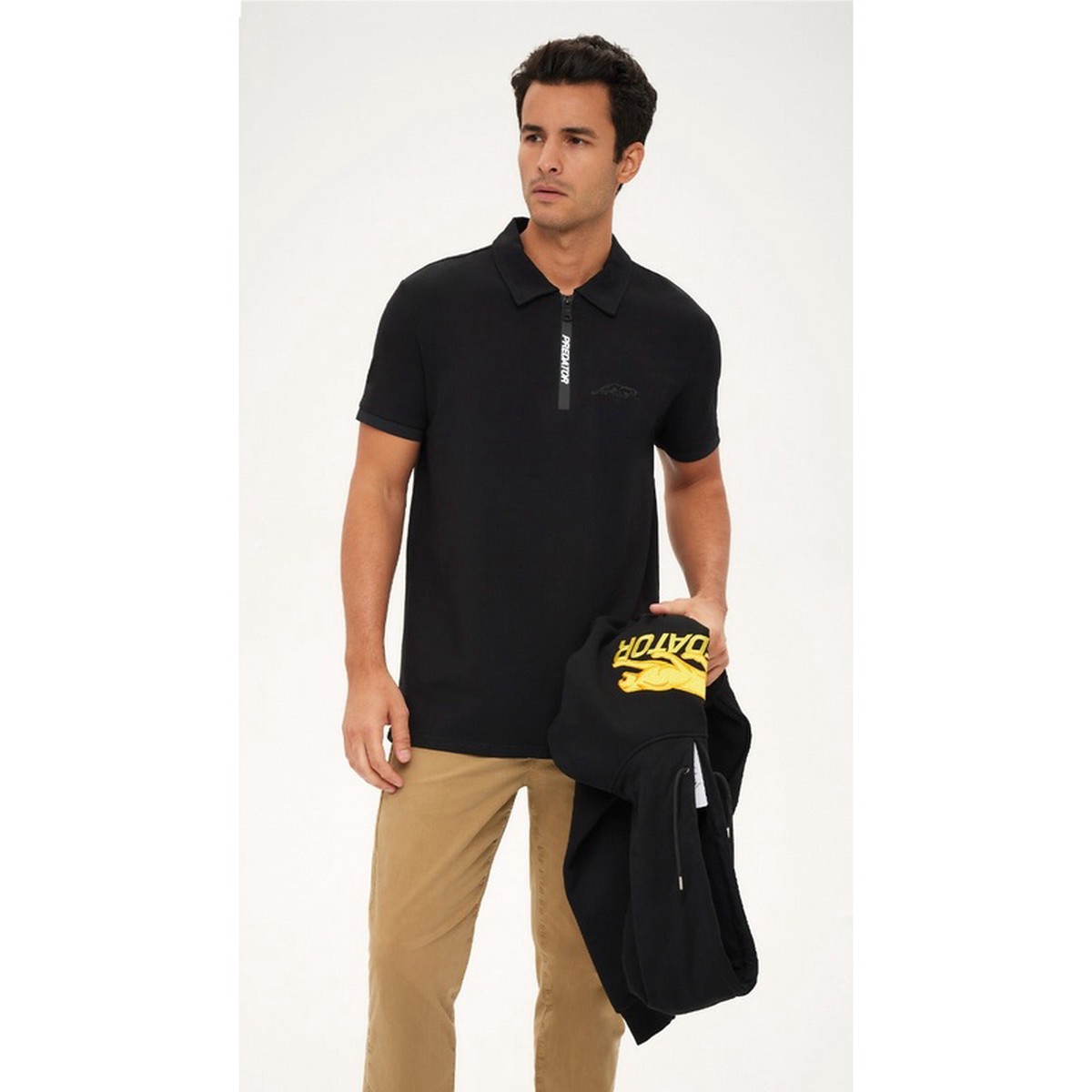 Predator Black Polo with Zipper