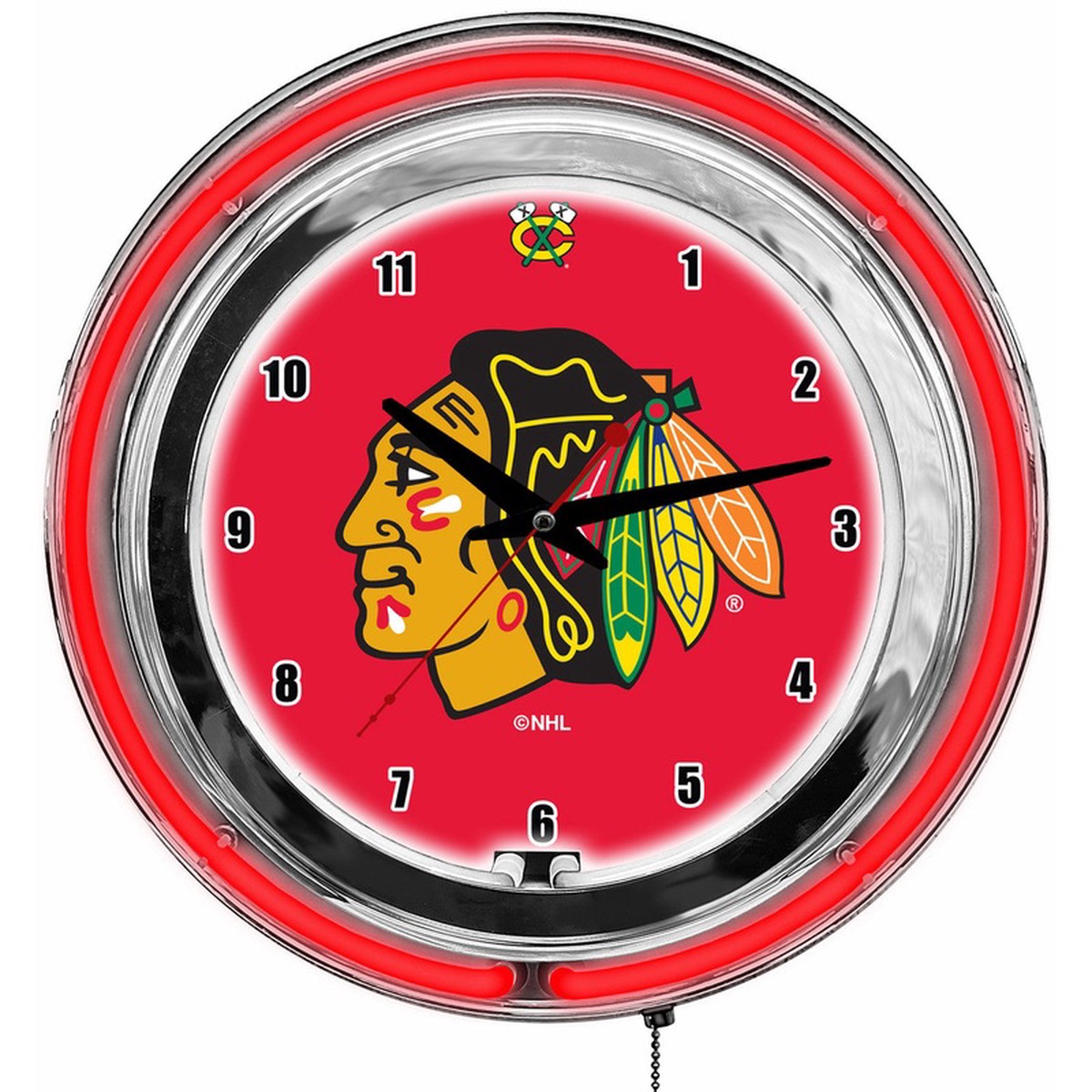 Chicago Blackhawks Clock Neon 14