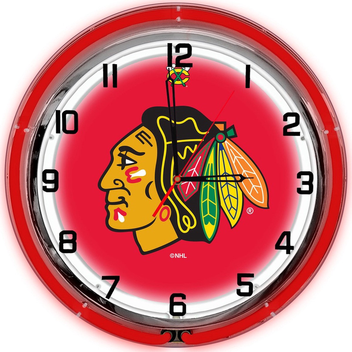 Chicago Blackhawks Clock Neon 18