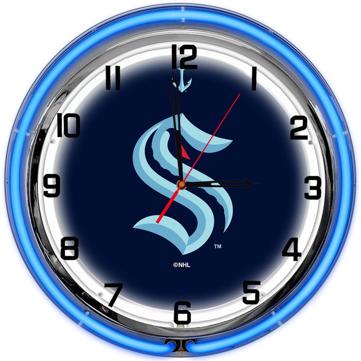 Seattle Kraken Clock Neon 18